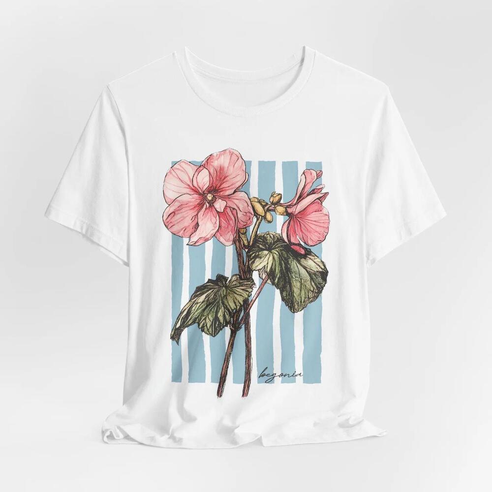 Style Begonia Tee Soft Cotton Floral Shirt